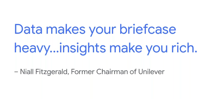 Data makes your briefcase heavy...insights make you rich. - Niall Fitzgerald, former Chairman of Unilever
